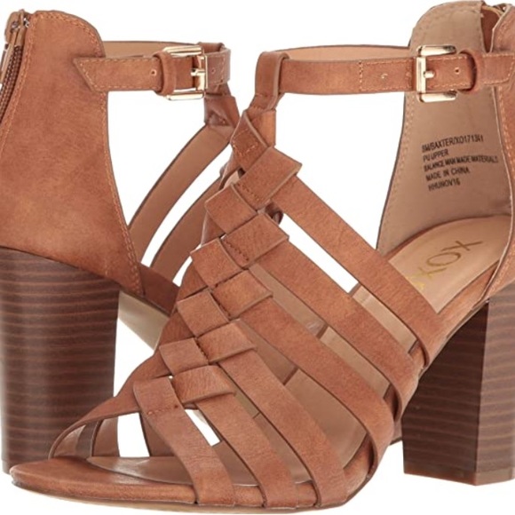 XOXO + Women’s Baxter Dress Sandals + Block Heel + Tan + Sz 7.5 + EUC